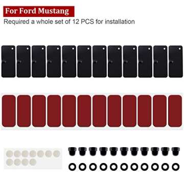 Rear Window Louvers Hardware Installation Hardware Accessories for Ford Mustang Dodge Challenger Camaro (with Double Sided Mounting Tape 3M)