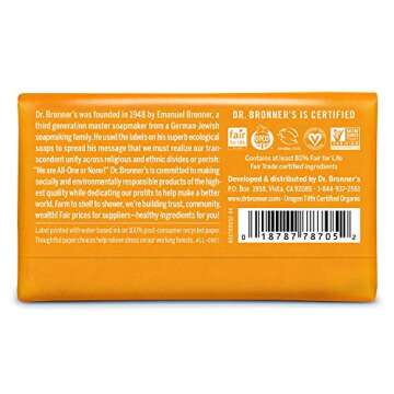Dr. Bronner's - Pure-Castile Bar Soap (Citrus, 5 ounce, 2-Pack) - Made with Organic Oils, For Face, ...