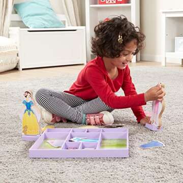 Melissa & Doug Disney Sleeping Beauty and Snow White Magnetic Dress-Up Wooden Doll Pretend Play Set ...