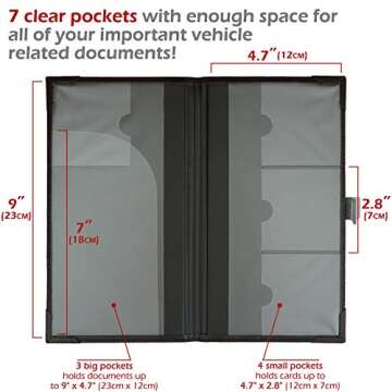 Auto Insurance and Registration Card Holder - Vehicle Glove Box Document Organizer - Car Essential P...