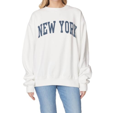 Vintage Oversized New York Graphic Sweatshirt for Women