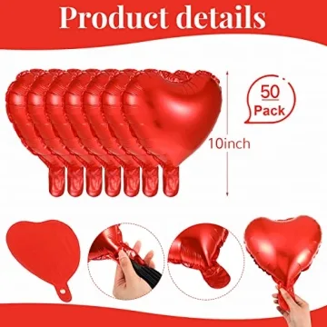 Civaner 50 Pcs Heart Balloons for Valentine's Day Decor