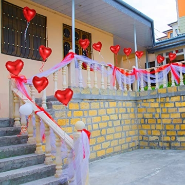 Civaner 50 Pcs Heart Balloons for Valentine's Day Decor