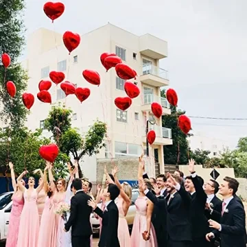 Civaner 50 Pcs Heart Balloons for Valentine's Day Decor