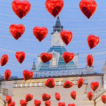 Civaner 50 Pcs Heart Balloons for Valentine's Day Decor