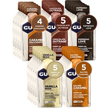 GU Energy Original Sports Nutrition Energy Gel Variety Pack for Athletes, 24-Count Assorted Flavors