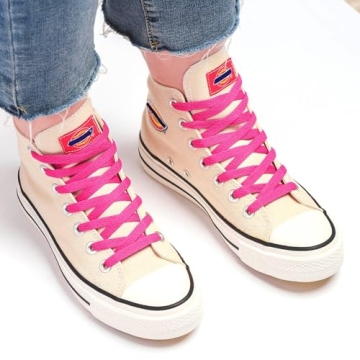 Stepace Hot Pink Flat Shoelaces for Sneakers 30" - 72"