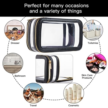 Stylish SEAMOSH Clear Makeup Travel Bag for Women