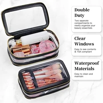 Stylish SEAMOSH Clear Makeup Travel Bag for Women