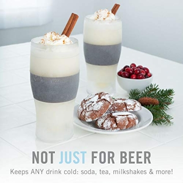 HOST Beer FREEZE Beer Glass Cups Set - Insulated Freezing Mugs for All Drinks