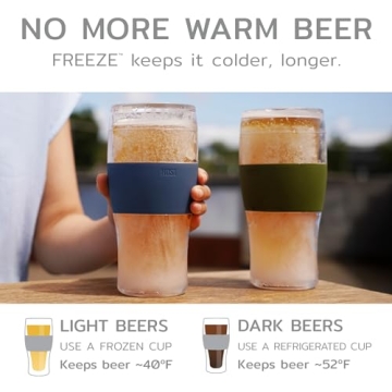 HOST Beer FREEZE Beer Glass Cups Set of 4 Multicolor