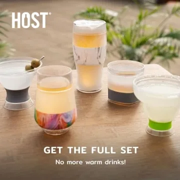 HOST Beer FREEZE Beer Glass Cups Set of 4 Multicolor
