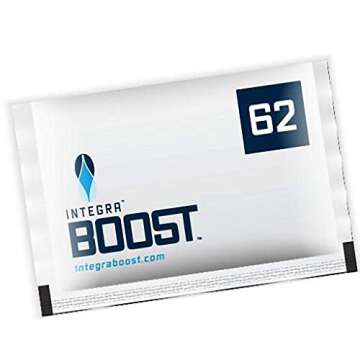 Integra Boost 67g 62% Percent 100 Pack for Humidity Control- Premium Humidifier Packets Preserve Her...