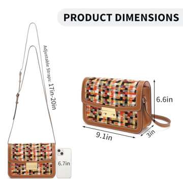 compuda Shoulder Bag for Women leather bag Purses and Handbags with Zipper Crossbody Bag black shoulder bag (Brown-D)