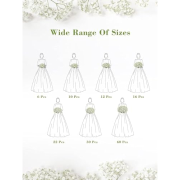 Yastouay Babys Breath Artificial Flowers, 6Pcs Fake White Babys Breath Flowers Artificial Bulk, Real Touch Faux Babies Breath Gypsophila Bouquet for Wedding Floral Arrangement Party Decor