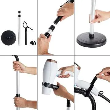 Glamlily Hands-Free Hair Dryer Stand with 360° Rotation