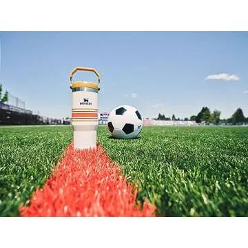 Stanley IceFlow Stainless Steel Tumbler - Vacuum Insulated Water Bottle for Home, Office or Car Reusable Cup with Straw Leak Resistant Flip Cold for 12 Hours or Iced for 2 Days, Cream Mesh, 30OZ