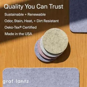 Graf Lantz - Bierfilzl Felt Coasters - Round - 100% Merino Wool - Moisture Wicking - Heat Resistant - Sustainable - Home Decor - Bar Decor - Housewarming Gift - 6 Coaster Set - 4" Circles - Rainbow