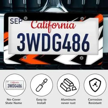 6 Pack Sublimation License Plate Frame Blanks,Metal Aluminum car Tag White,Thermal Transfer DIY Custom Picture Design for Blank License Plates Frame(12.2x6.3x0.04)