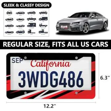 6 Pack Sublimation License Plate Frame Blanks,Metal Aluminum car Tag White,Thermal Transfer DIY Custom Picture Design for Blank License Plates Frame(12.2x6.3x0.04)