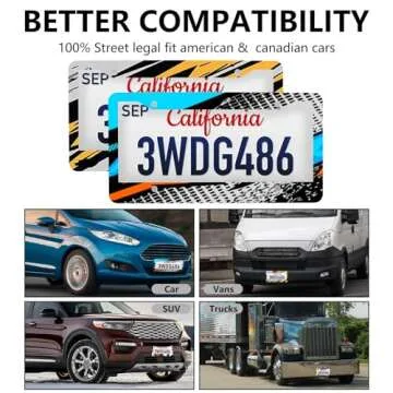 6 Pack Sublimation License Plate Frame Blanks,Metal Aluminum car Tag White,Thermal Transfer DIY Custom Picture Design for Blank License Plates Frame(12.2x6.3x0.04)