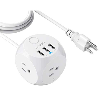 Anker PowerPort Cube Fast Charging 3 Outlets 3 USB Ports