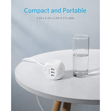 Anker PowerPort Cube Fast Charging 3 Outlets 3 USB Ports