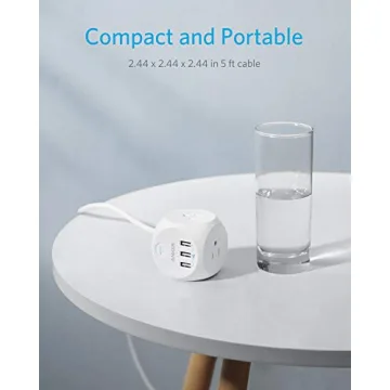Anker PowerPort Cube Fast Charging 3 Outlets 3 USB Ports