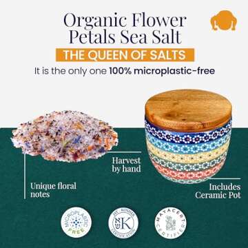 SAL MARINA | Organic Flower Petal Sea Salt 11oz | Kosher Salt - Natural Vegan Gluten Free - Organic ...