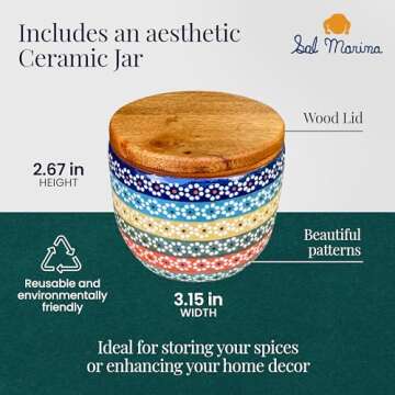 SAL MARINA | Organic Flower Petal Sea Salt 11oz | Kosher Salt - Natural Vegan Gluten Free - Organic Table Salt Seasoning Food