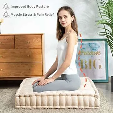 HIGOGOGO Large 30" Floor Cushion for Yoga and Home