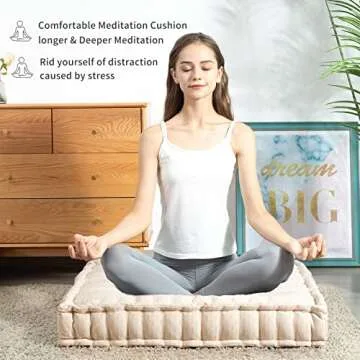HIGOGOGO Large 30" Floor Cushion for Yoga and Home