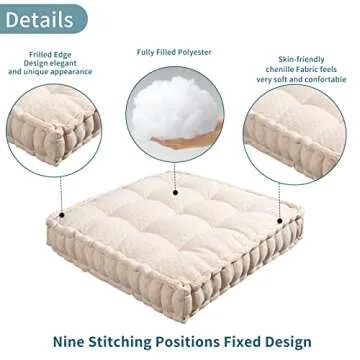 HIGOGOGO Large 30" Floor Cushion for Yoga and Home