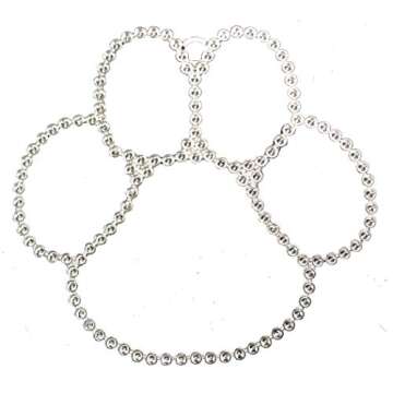 TTLXRL Corbase RHINETSTONE-Look PAW 4.25" X 4" Silver 12pc