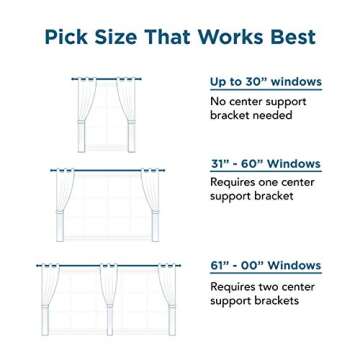 Kwik-Hang Single Curtain Rod Brackets – No Drill, No Damage – Perfect Curtains Every Time – 1” Gold