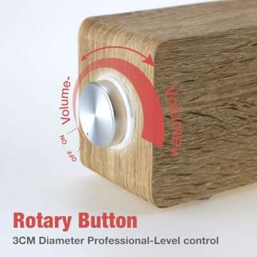 MICA Computer Speakers, Wired Computer Sound Bar, Wooden Mini Soundbar, USB Powered PC Speakers 3.5mm AUX & PC Input (Yellow)