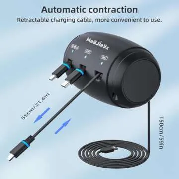 Retractable Car Charging Station for Uber & Lyft Drivers
