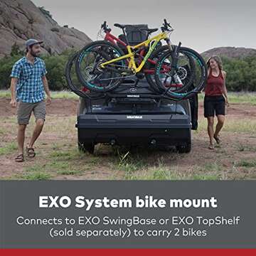 Yakima EXO DoubleUp 2 Bike Capacity Hitch Bike Rack with StrongArm Design, SpeedKnobs, and SKS Lock ...