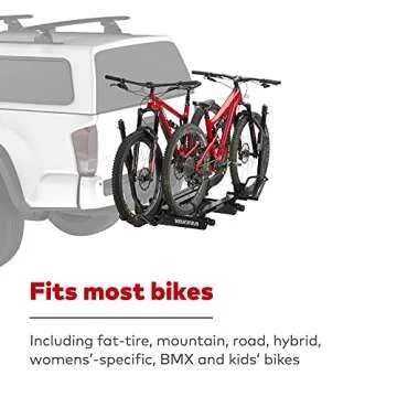 Yakima EXO DoubleUp 2 Bike Capacity Hitch Bike Rack with StrongArm Design, SpeedKnobs, and SKS Lock for EXO SwingBase or EXO TopShelf, Black