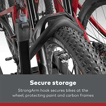 Yakima EXO DoubleUp 2 Bike Capacity Hitch Bike Rack with StrongArm Design, SpeedKnobs, and SKS Lock for EXO SwingBase or EXO TopShelf, Black