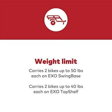 Yakima EXO DoubleUp 2 Bike Capacity Hitch Bike Rack with StrongArm Design, SpeedKnobs, and SKS Lock for EXO SwingBase or EXO TopShelf, Black