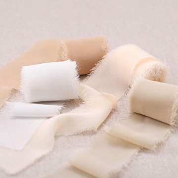 DreamBuilt Handmade Silk-Like Ribbons for Wedding Bouquets and Gifts