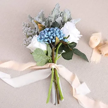 DreamBuilt Handmade Silk-Like Ribbons for Wedding Bouquets and Gifts