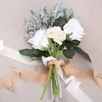 DreamBuilt Handmade Silk-Like Ribbons for Wedding Bouquets and Gifts