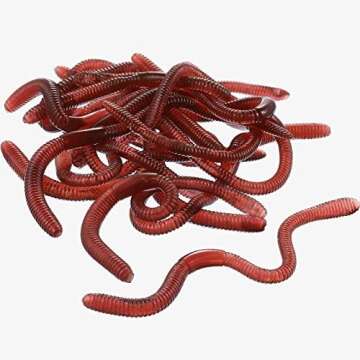 Gejoy 16 Pieces Fake Earthworm Plastic Lifelike Worm Soft Stretchy Rubber Earthworms Trick Toy for H...