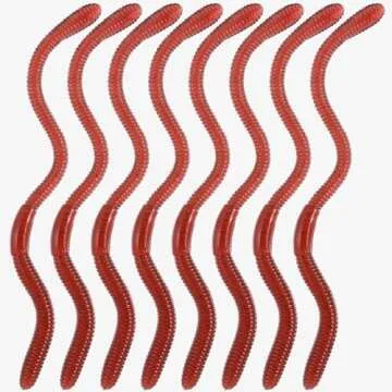 Gejoy 16 Pieces Fake Earthworm Plastic Lifelike Worm Soft Stretchy Rubber Earthworms Trick Toy for Halloween April Fool's Day Party