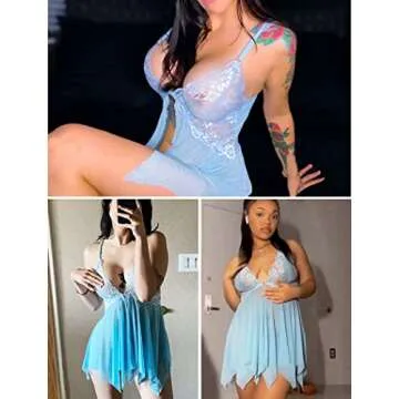 Avidlove Women Lace Babydoll V Neck Sleepwear