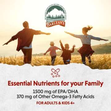 Barlean's Key Lime Pie High Potency Omega 3 Fish Oil Liquid Supplement, 1500mg of EPA & DHA Fatty Acid, Smoothie Flavored & Burpless for Brain, Joint, & Heart Health, 16 oz