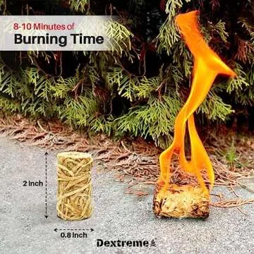 Dextreme Fire Starter (60 PCS) Natural Fire Starters for Campfire, Charcoal Starter, Fireplace, Wood Stove, BBQ, Chimney, Fire Pit, and Grill | All Weather, Odorless, Non-Toxic, w/10 Min Burning Time