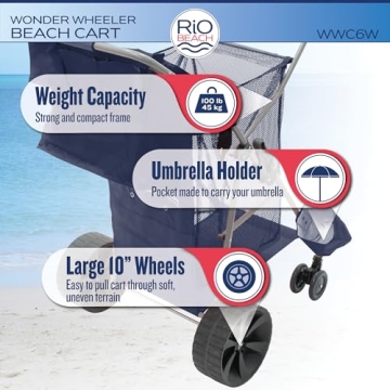 Rio Beach Wonder Wheeler Deluxe Folding Cart for Outdoors